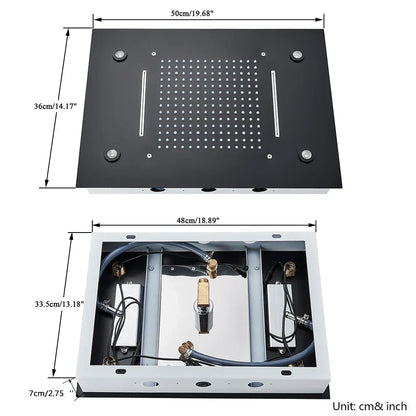 DecorBites™ LED Rainfall Shower Head Ceiling Mount Large Size for Bathroom Shower