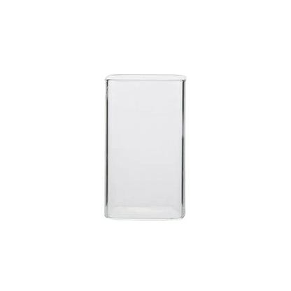 DecorBites™ 370ml Transparent Glass Square Tea Milk Cup - Temperature Resistant Juice Cup