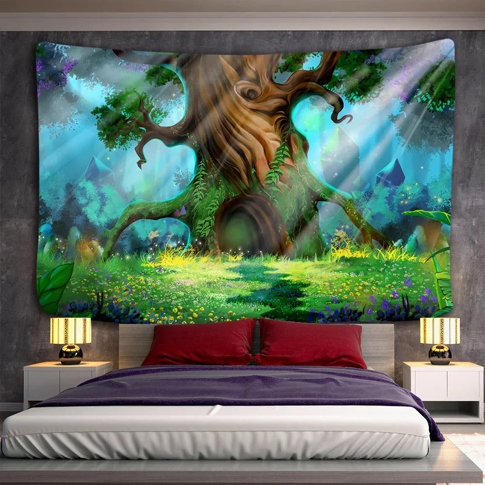 DecorBites™ 3D Print Hippie Wall Tapestry, Bohemian Home Decor Bed Sheet & Wall Hanging