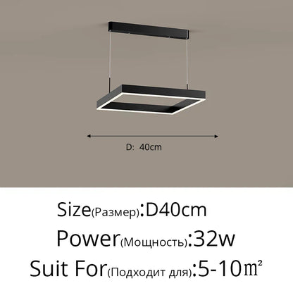 DecorBites™ LED Chandelier: Modern Aluminum Luster Lamps for Bedroom, Hall, Dining, Living Room