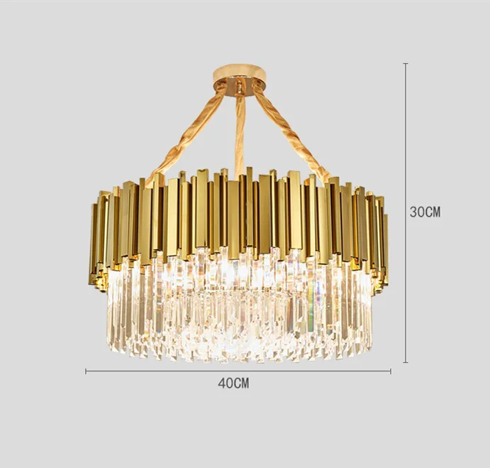 DecorBites™ Crystal LED Chandelier: Adjustable Metal Hanging Lamp for Living Room, Dining, Bedroom