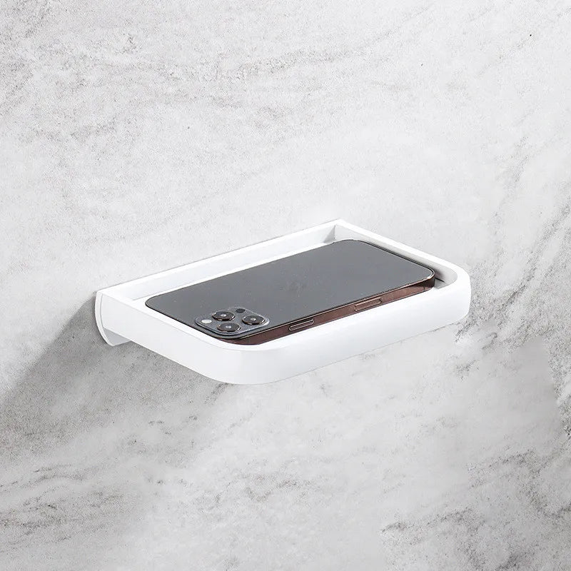 DecorBites™ Black Tissue Paper Holder with Phone Stand - Toilet Roll Rack & Storage Box