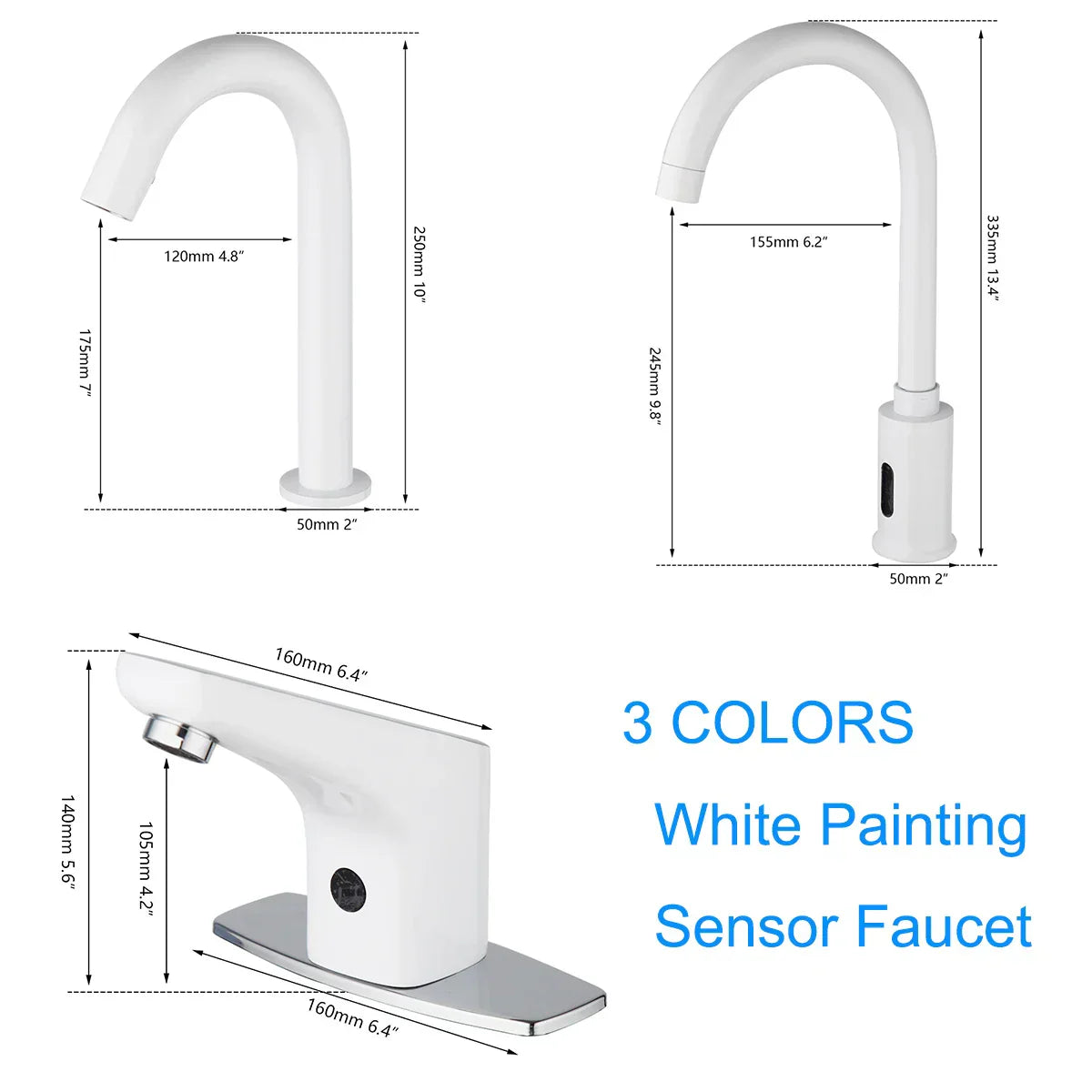 DecorBites™ Automatic Sensor Bathroom Faucet, Solid Brass, Water Saving, Touch-Free Electric Tap