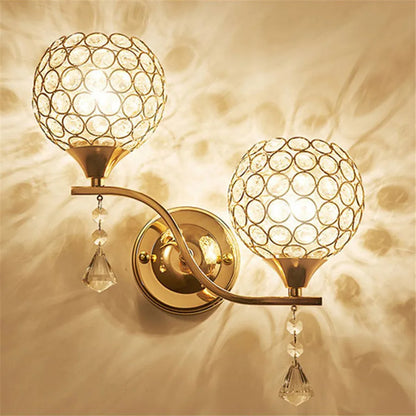 DecorBites™ Crystal Wall Sconce: Retro Luxury for Living Room, Balcony, or Aisle Lighting
