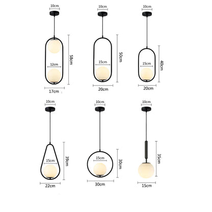 DecorBites™ Glass Ball Pendant Lights | Modern Nordic LED Hanging Lamp for Dining and Bar