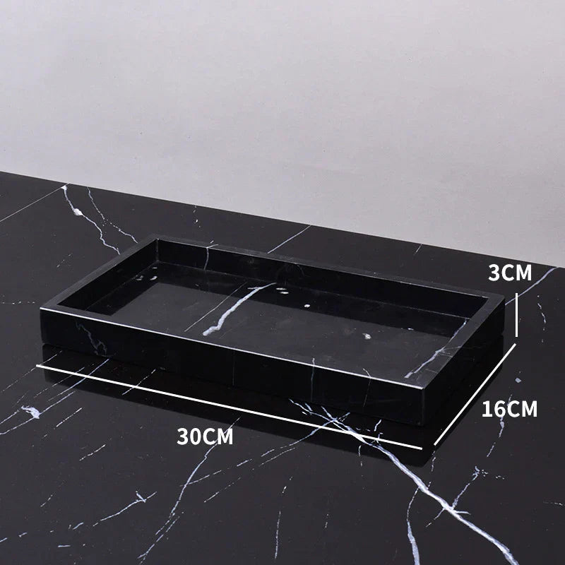 DecorBites™ Black Marquina Marble Bathroom Set cue.opti