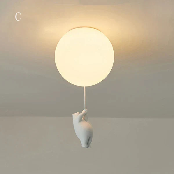 DecorBites™ Cartoon Bear Ceiling Light for Kids' Rooms, LED Fixture Bedroom Decor
