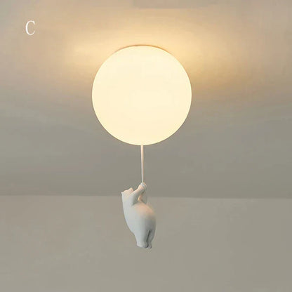 DecorBites™ Cartoon Bear Ceiling Light for Kids' Rooms, LED Fixture Bedroom Decor