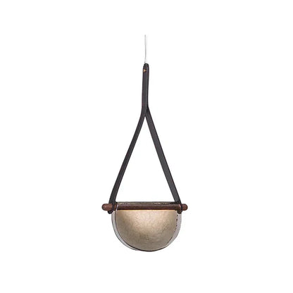 DecorBites™ Handmade Leather Glass Pendant Lamp for Room Restaurant Bedside - Modern Style
