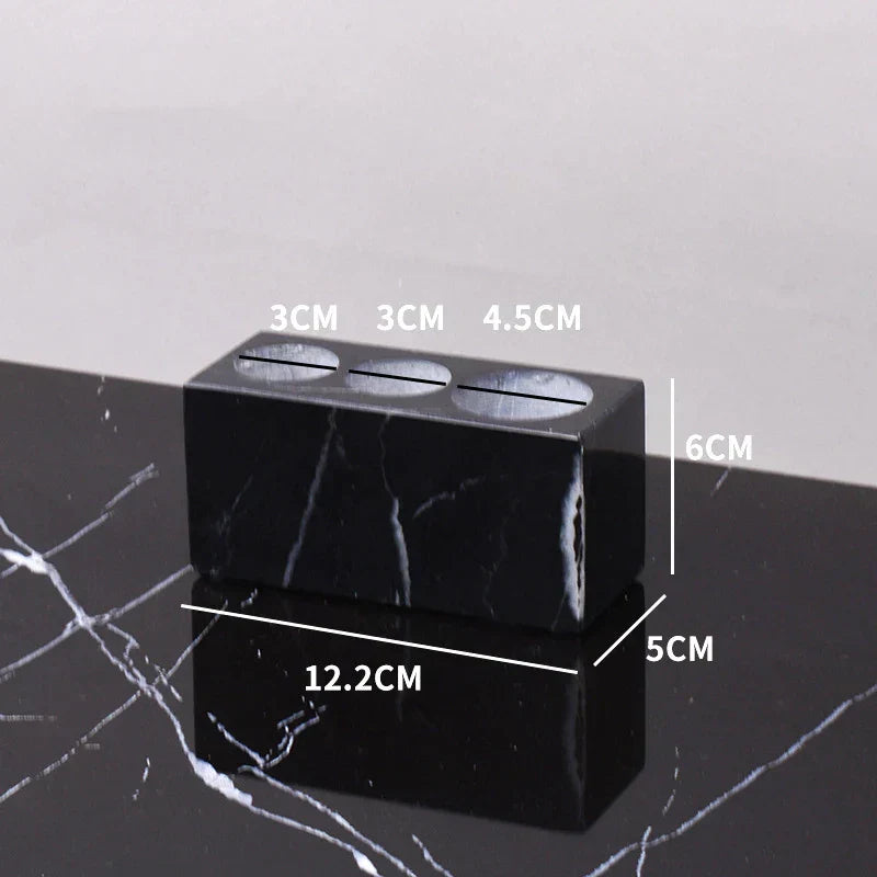 DecorBites™ Black Marquina Marble Bathroom Set cue.opti