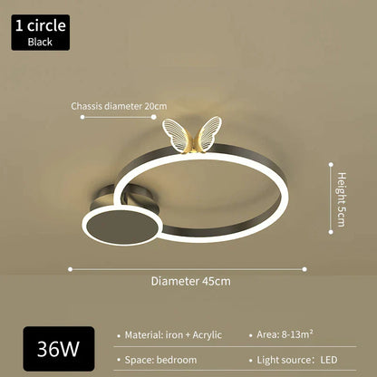 DecorBites™ Butterfly Light: Modern Round Ceiling Lamp for Light Luxury Living Room, 2024 New Model