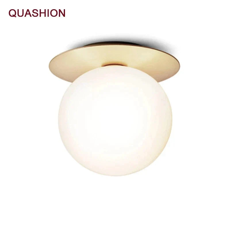DecorBites™ Glass Ball Ceiling Lamp: Nordic Minimalist Round Hallway Light with Modern Design