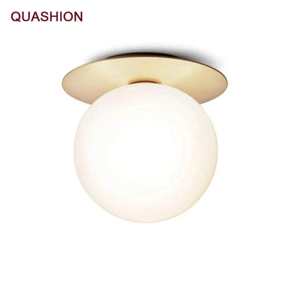 DecorBites™ Glass Ball Ceiling Lamp: Nordic Minimalist Round Hallway Light with Modern Design