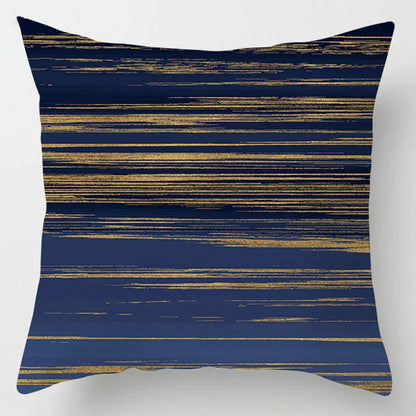 DecorBites™ Blue Geometric Marble Stripe Line Pillowcases for Car Sofa Decor