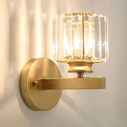 DecorBites™ Crystal Glass Wall Sconce for Bedroom & Living Room Lighting