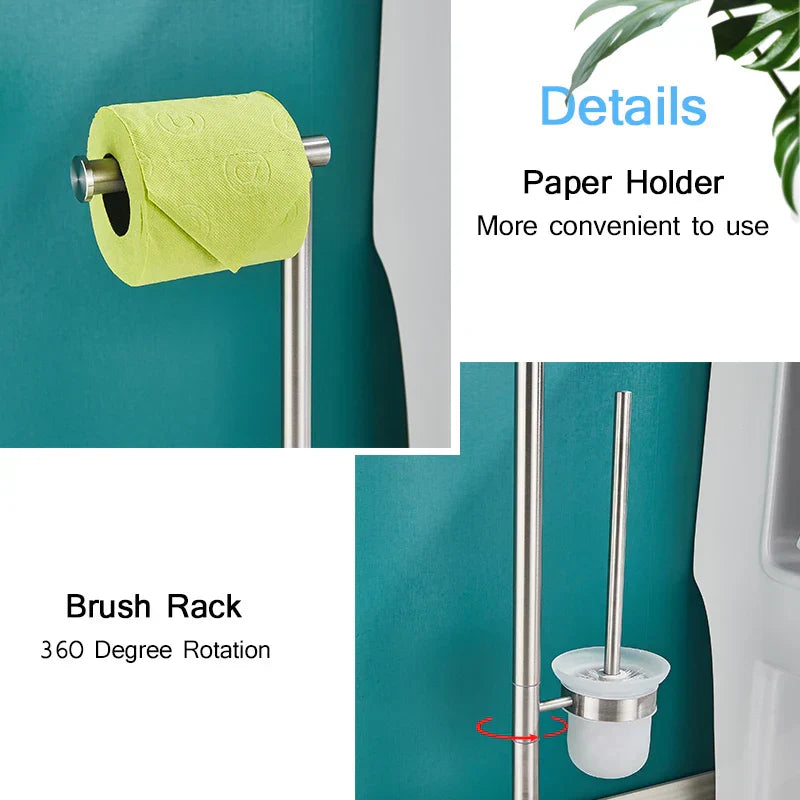 DecorBites™ Bathroom Set: Toilet Brush Rack, Toilet Paper Holder, & Accessories