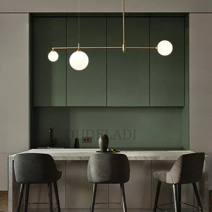 DecorBites™ Glass Ball Chandelier LED Light Fixture for Dining Room Bedroom Kitchen Island