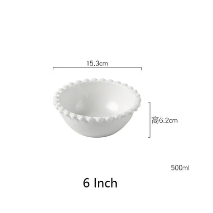 DecorBites™ Heart Shaped Pearl Dinner Plate Set - Elegant Porcelain Tableware for Salad, Soup, Steak