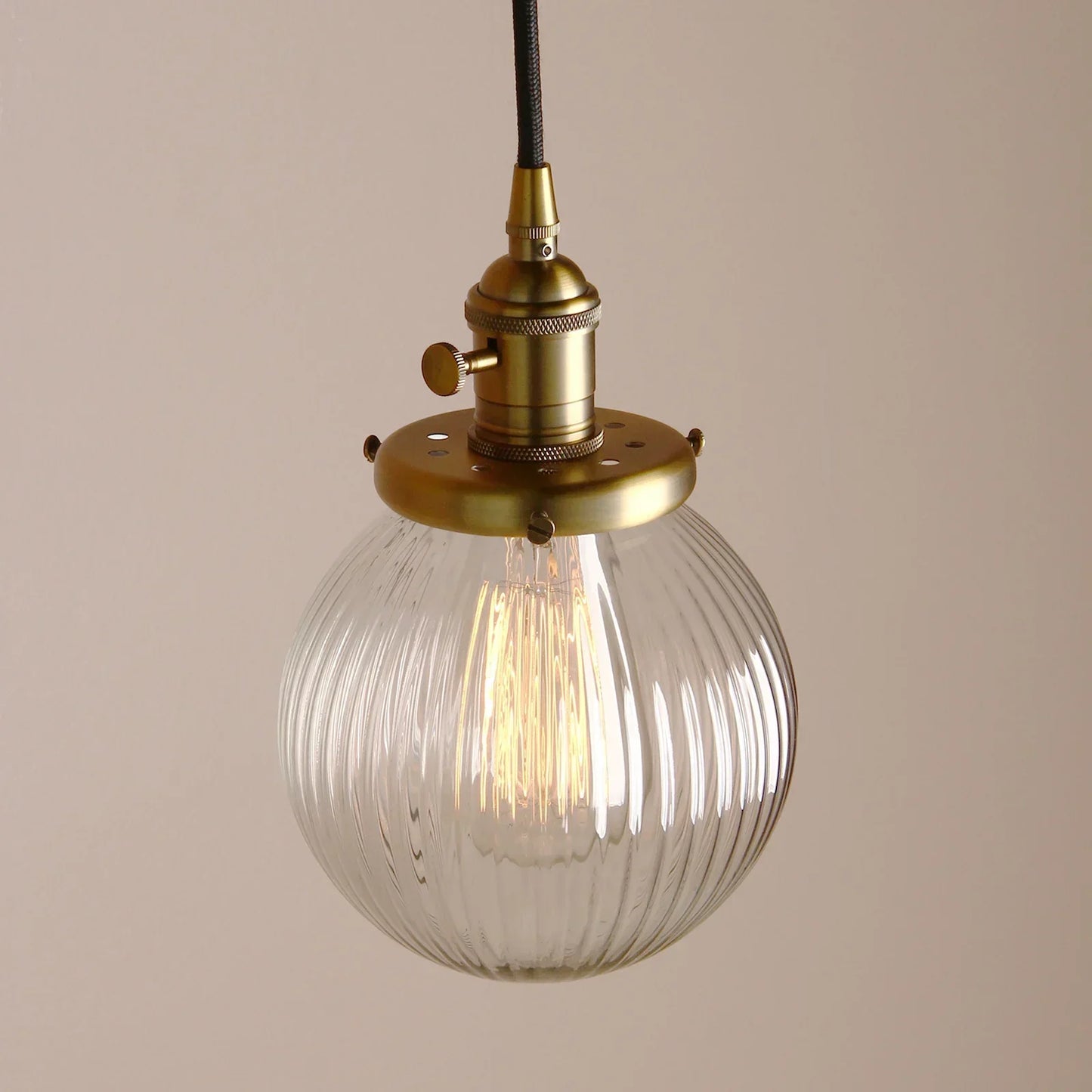 DecorBites™ Clear Glass Globe Pendant Lights E27 Hanglamp for Living Room Loft