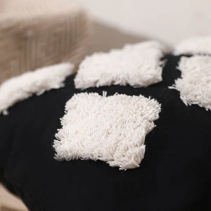 DecorBites™ Boho Tufted Beige White Tassel Pillow Cover Home Decor Square Beaded Case