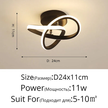 DecorBites™ LED Chandelier Black White Ceiling Lights