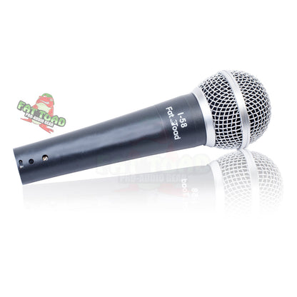Microphone Stand with Telescoping Boom Arm, 20 Ft XLR Cable (Pack of 4) by GRIFFIN - Handheld Dynamic Mic & Clip  - DJ Pro-Audio Cardioid Singing Mic