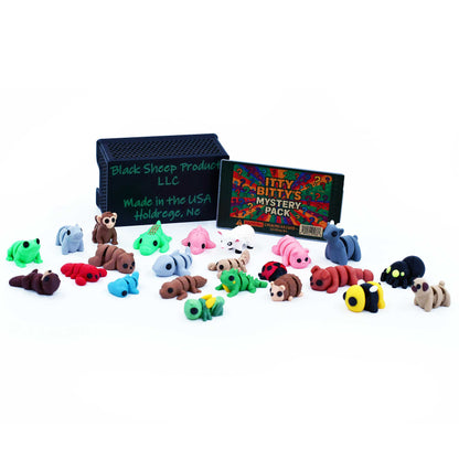 Itty Bitty's Mystery Pack | Case of 10 3D Printed Random Itty Bitty Figurines | Black Sheep Products LLC