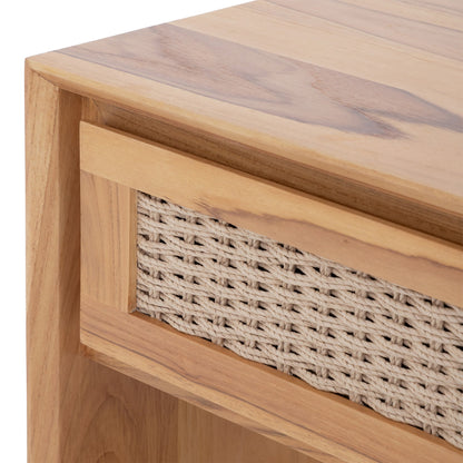 Oslo Natural Teak Indoor Floating Nightstand - 20"