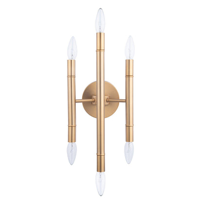 Ignis Mid-Century Modern Gold 6-Light Wall Sconce