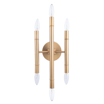 Ignis Mid-Century Modern Gold 6-Light Wall Sconce