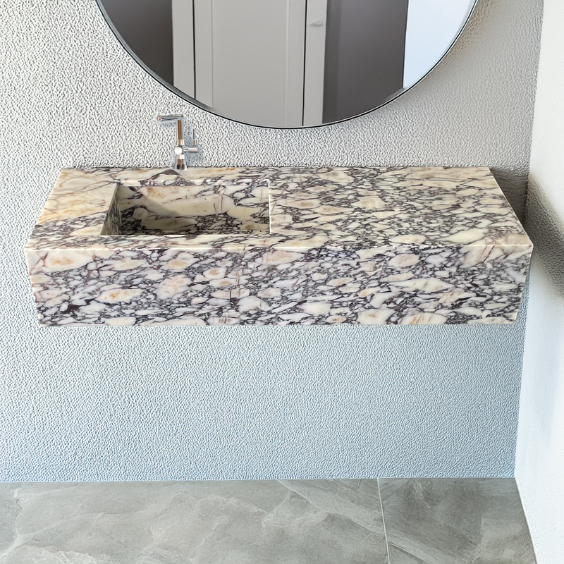 Calacatta Viola Marble Bathroom Sink - Handcrafted Custom Made
