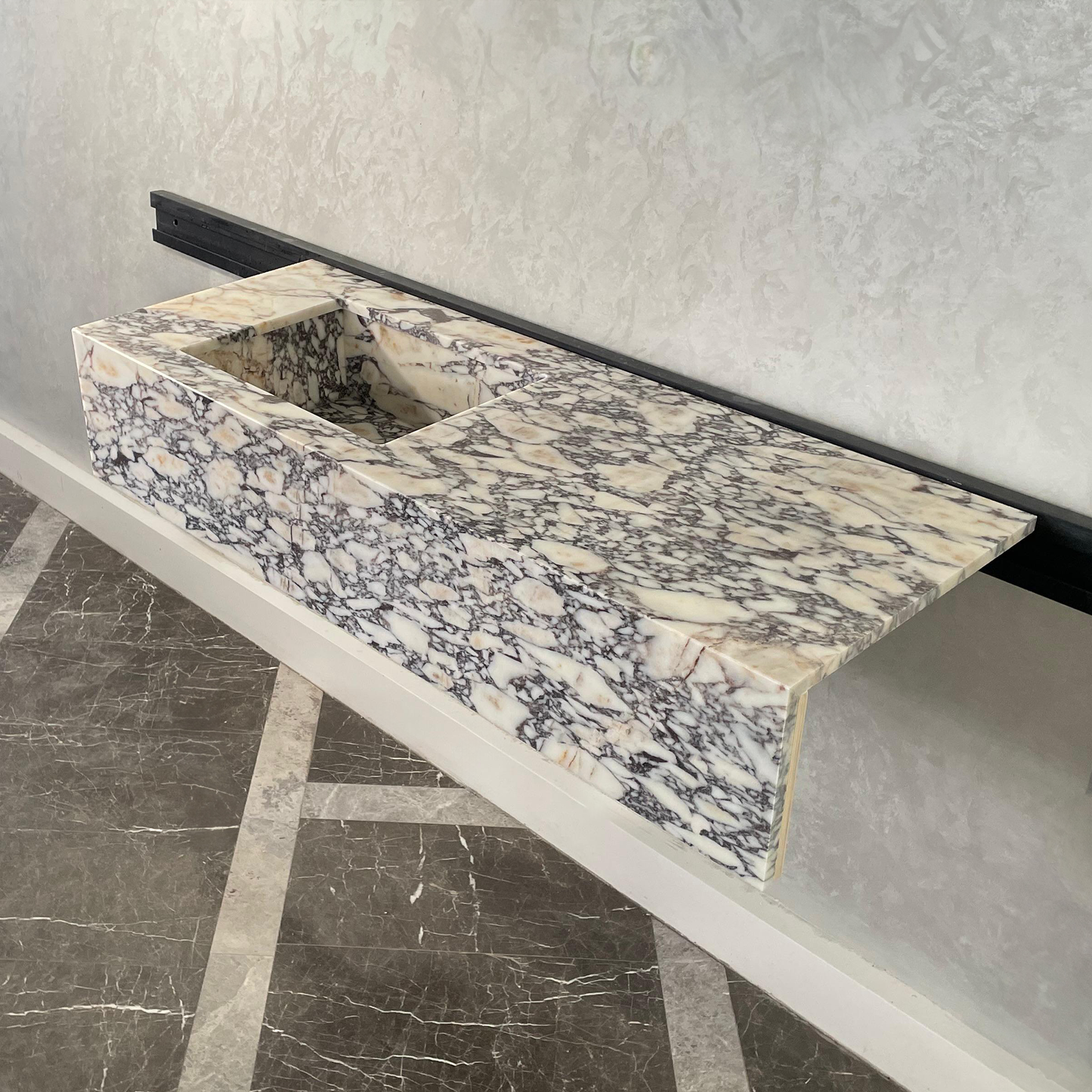 HANDCRAFTED CUSTOM CALACATTA VIOLA MARBLE SINK (NS-105)