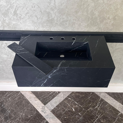 HANDCRAFTED NERO MARQUINIA HIGH ENGINEERED STONE SINK (ES-042)