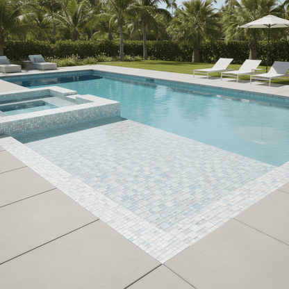 Bahamas Snow White Exuma Tile Mix - Mosaic Glass Tile