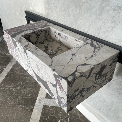 HANDCRAFTED CALACATTA VIOLA MARBLE SINK (NS-068)