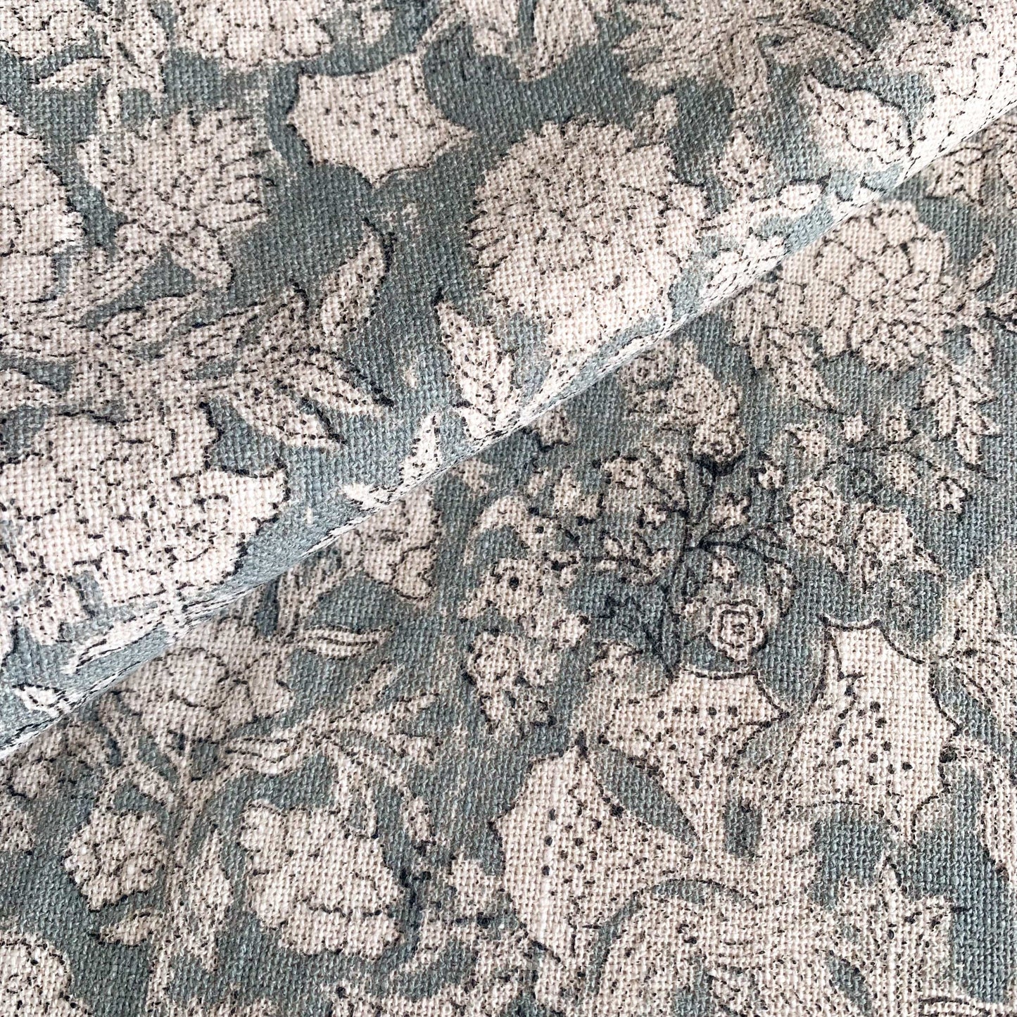 Chloe Floral Block Printed Pillow Cover | Blue