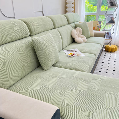 Stretch Couch Cushion Covers, Washable Chaise Lounge Sofa Slipcover, Elastic Furniture Protector for Pets, Kid
