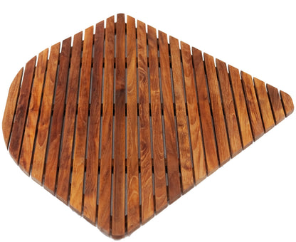Airstream Oiled Teak Shower and Bath Mat with Rounded Edge 30″ x 30″