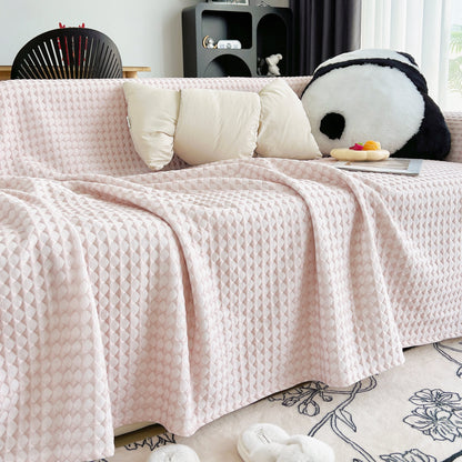 Cooling Textured Sofa Cover Washable Soft Couch Throw Blanket for Summer & Pets