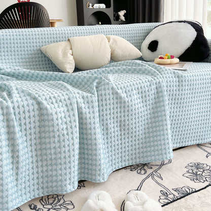 Cooling Textured Sofa Cover Washable Soft Couch Throw Blanket for Summer & Pets