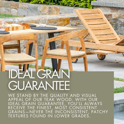 Kuta Natural Teak Indoor Branch Stool with Raffia Seat - 18.5"-30"