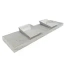 Handcrafted 80 Inch White Marble Double Bathroom Sink Wall Mount
