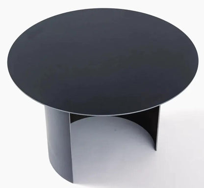 Industrial Round Steel Side Table - Minimalist Contemporary Design