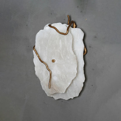 Irregular Alabaster Brass Wall Lamp