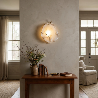 Irregular Alabaster Brass Wall Lamp