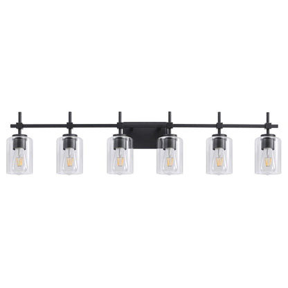 Jasper Modern Clear Glass 6-Light Bathroom Vanity Light