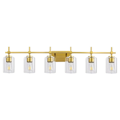 Jasper Modern Clear Glass 6-Light Bathroom Vanity Light
