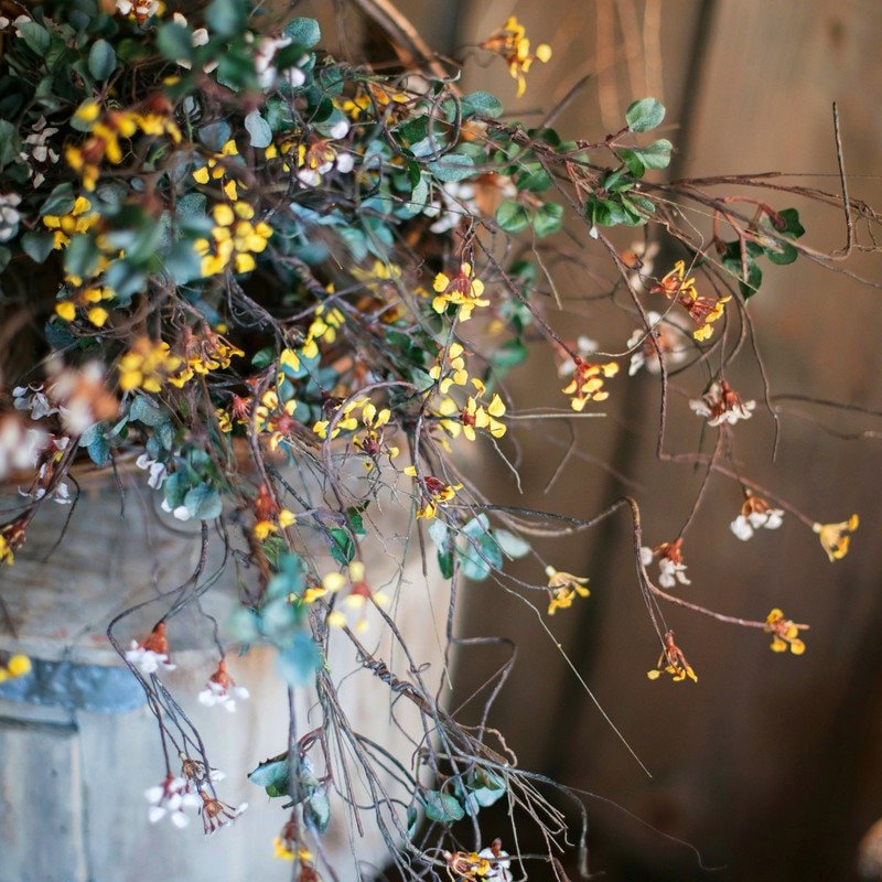 Faux Artificial Colorful Baby's-Breath Vine Stem 27" Tall Silk