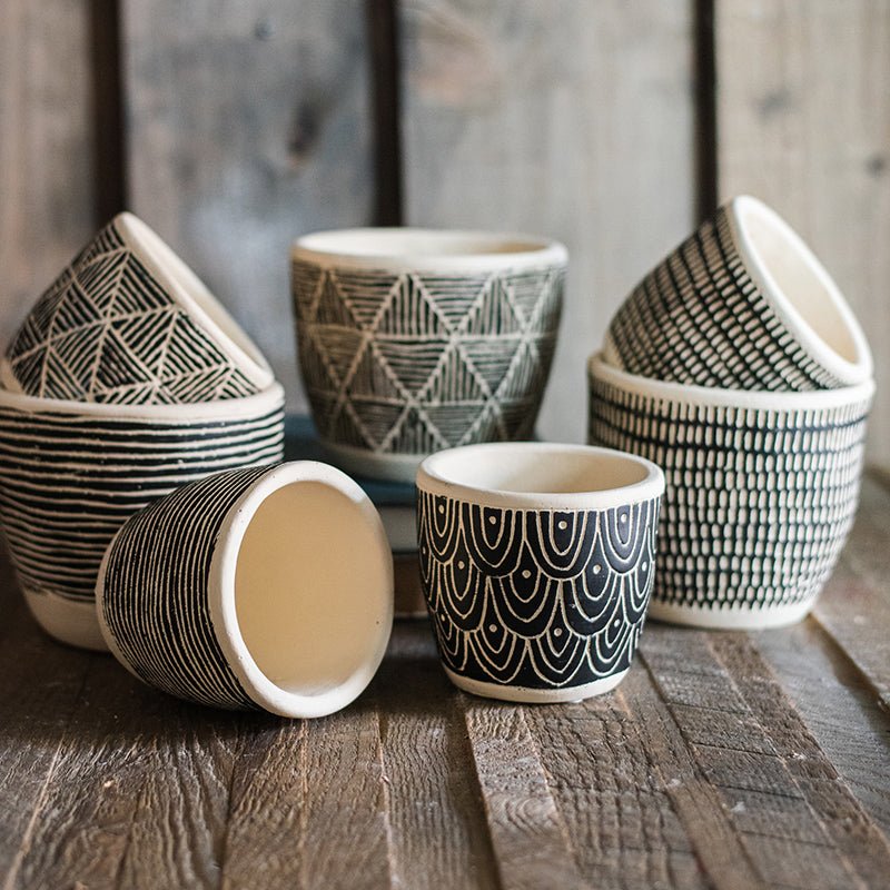 Geometric Art Concrete Flower Pot, view 2