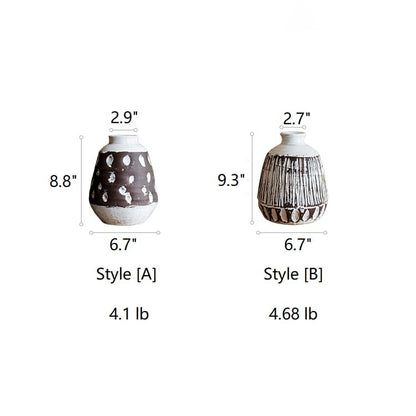 Handcrafted Ceramic Pottery Vase Brown